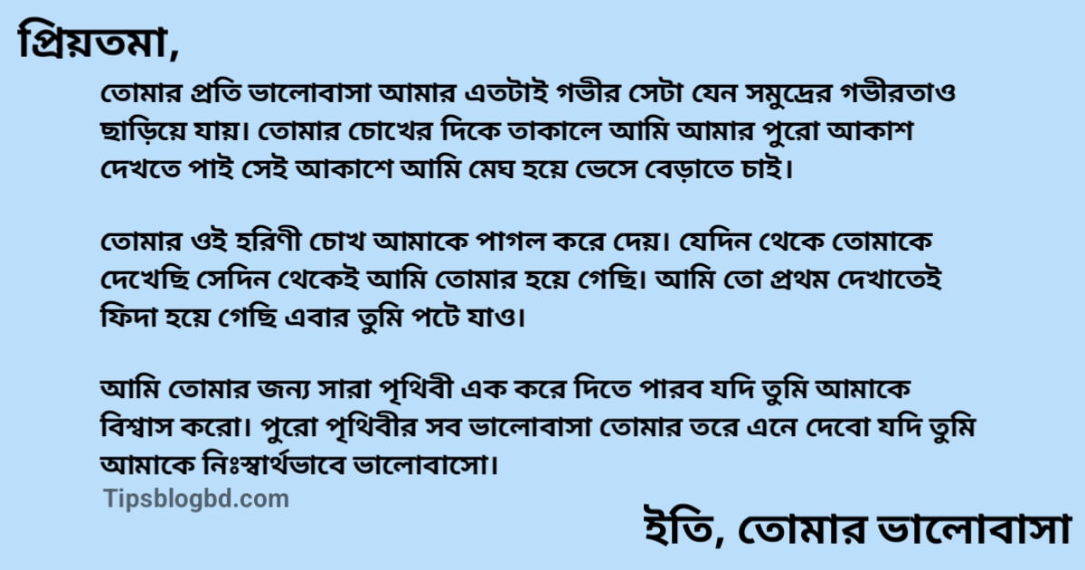 বাংলা প্রপোজ লেটার