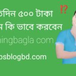 প্রতিদিন ৫০০ টাকা ইনকাম কি ভাবে করবেন earningbangla com